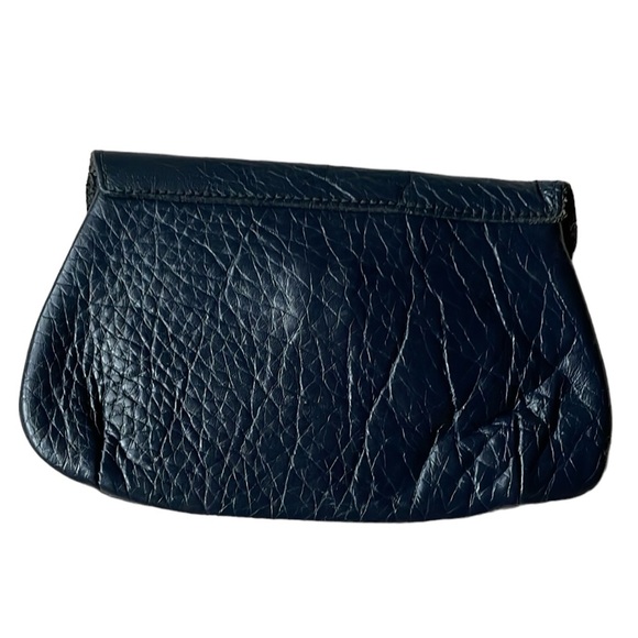 Vintage Davey’s of Worcester Mass. Black Pebbled Real Leather Small Clutch - Picture 10 of 14